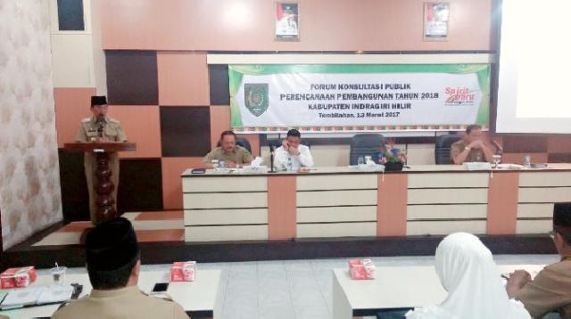 Pemkab Inhil Gelar Rapat Forum Konsultasi Publik Perencanaan Pembangunan Tahun 2018