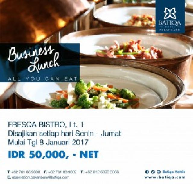 Business Lunch Rp 50 Ribu Hanya di Fresqa Bistro Batiqa Hotel Pekanbaru