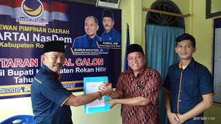 Jadi Calon Bupati Rohil, Syafril Patoh Juga Daftar di Nasdem