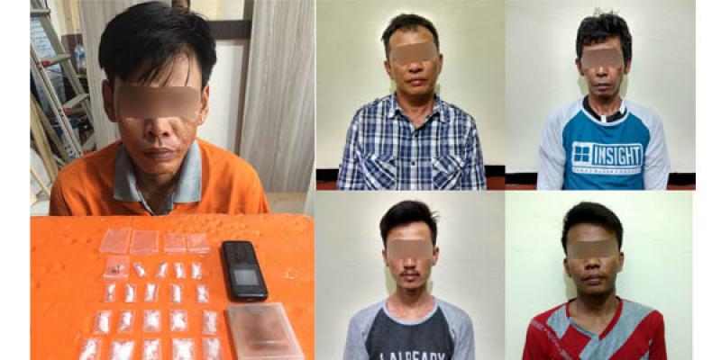 Warga Resah, Lima Pria Pengedar Narkotika di Inhil Ditangkap Polisi