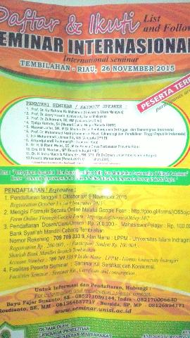 Ini Jumlah Pembicara Yang Hadir dan Cara Pendaftaran  Pada Seminar International Unisi