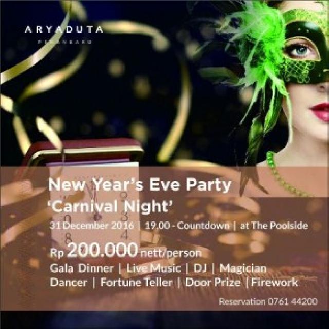 Rayakan Tahun Baru Carnival Party di Aryaduta Hotel Pekanbaru