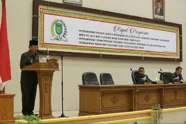 Ini 7 Ranperda Disampaikan Bupati Inhil Kepada Para Dewan