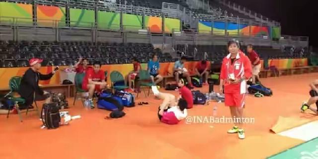 Tim Bulu Tangkis Indonesia Jajal Arena Pertandingan Olimpiade 2016