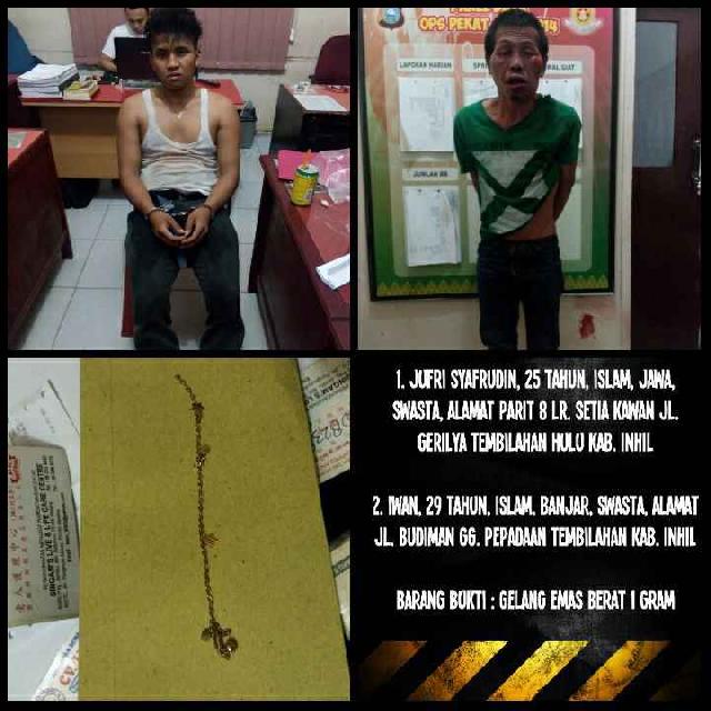 Dua Pelaku Jambret di Inhil Dibekuk Polisi Setelah Terjatuh