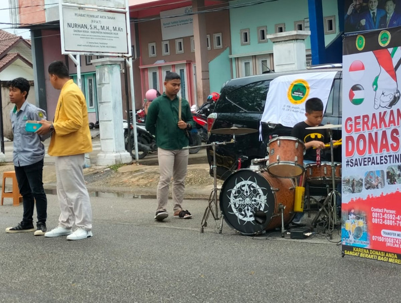 LDK Al-Muqtadir UNISI Tembilahan dan M Riski Meifi Rehan Lakukan Pengalangan Dana untuk Palestina