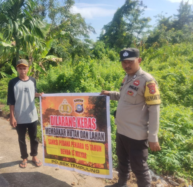 Polsek Tempuling Ingatkan Warga untuk Tidak Bakar Lahan