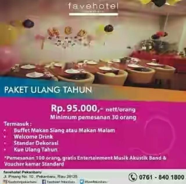 Rayakan Moment Spesial di Fave Hotel Pekanbaru Hanya Rp 95 Ribu