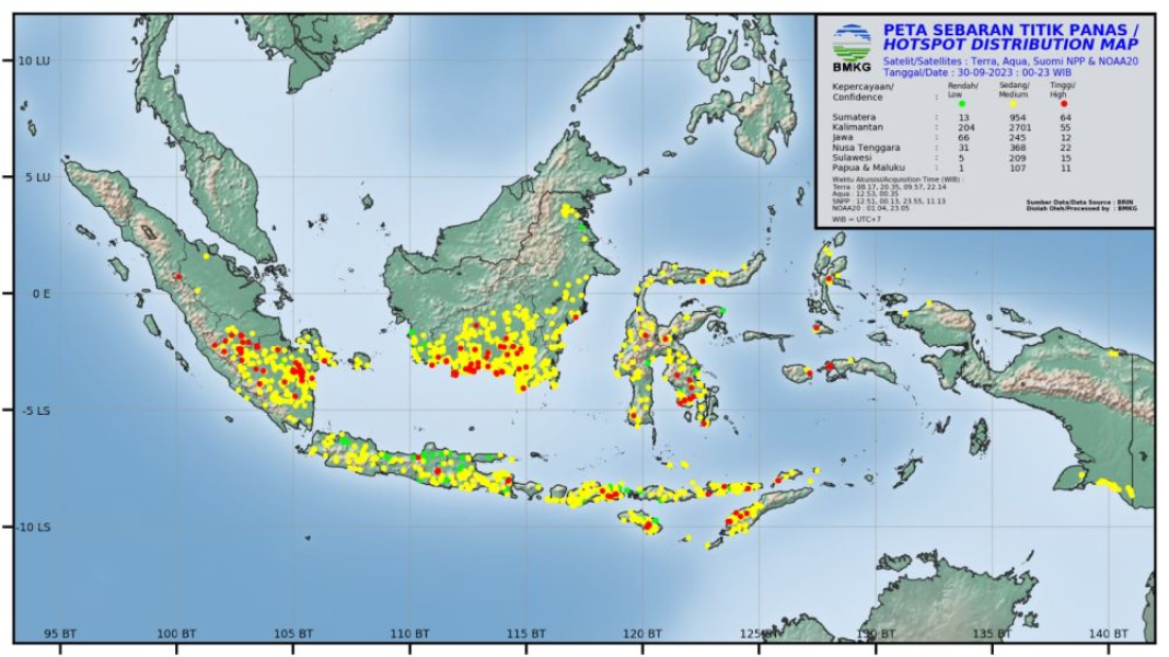1.031 Titik Panas Masih Muncul di Sumatera