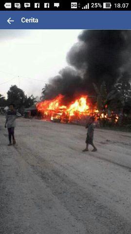 Sore Tadi, Empat Unit Rumah di Inhil Ludes Karena Kembang Api