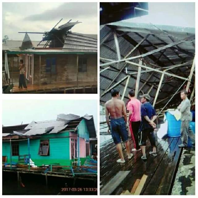 Hari Ini, Sejumlah Rumah di Inhil Berantakan Dihantam Puting Beliung