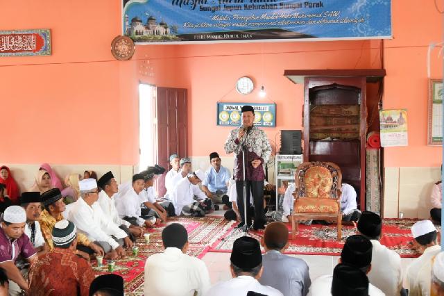 Pesan Wabup Inhil Saat Hadiri Maulid Nabi Muhammad SAW di Sungai Jepun