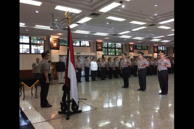 Kapolri Pimpin Upacara Kenaikan Pangkat Sembilan Perwira Tinggi