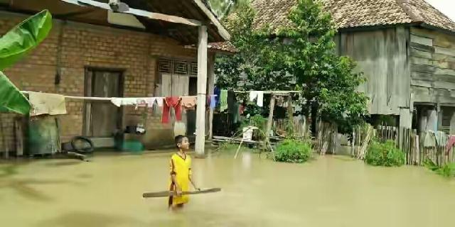 Puluhan Rumah dan Belasan Hektar Kebun Karet di Prabumulih Terendam Banjir