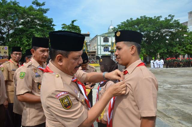 Sekda Inhil, Said Syarifuddin Pimpin Upacara Hari Pramuka ke 55