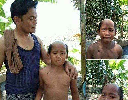 Agar Tak Keluar Rumah Saat Corona, Bapak Ini Cukur Rambut Anaknya Model Hakim Roda Emas, Fotonya Vir