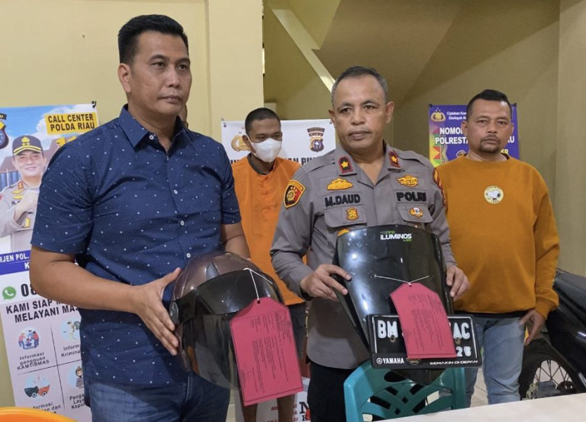 Beraksi di 150 TKP, 2 Pelaku Curanmor di Pekanbaru Tak Berkutik Dibekuk Polisi