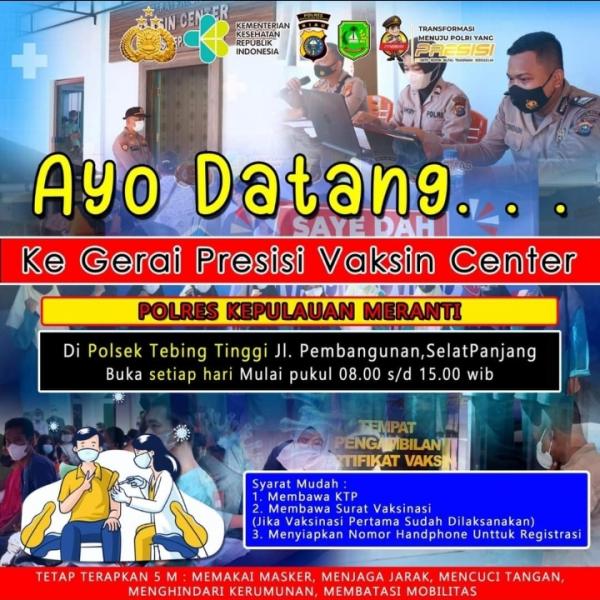 Gerai Presisi Vaksin Center di Meranti Buka Setiap Hari