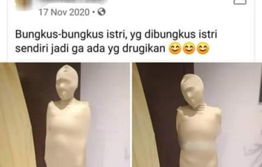 Viral Foto Perempuan “Dibungkus” Kain oleh Suaminya, Ini Penjelasan Psikolog