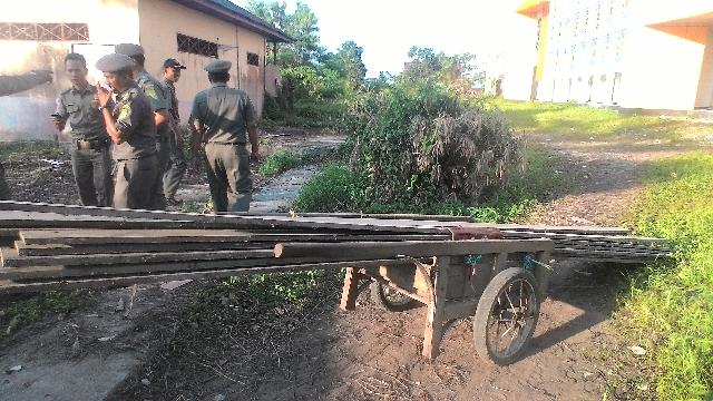 Jalan Swarna Bumi Tembilahan Mendadak Heboh, Satpol PP Kejar Maling Papan Sekolah