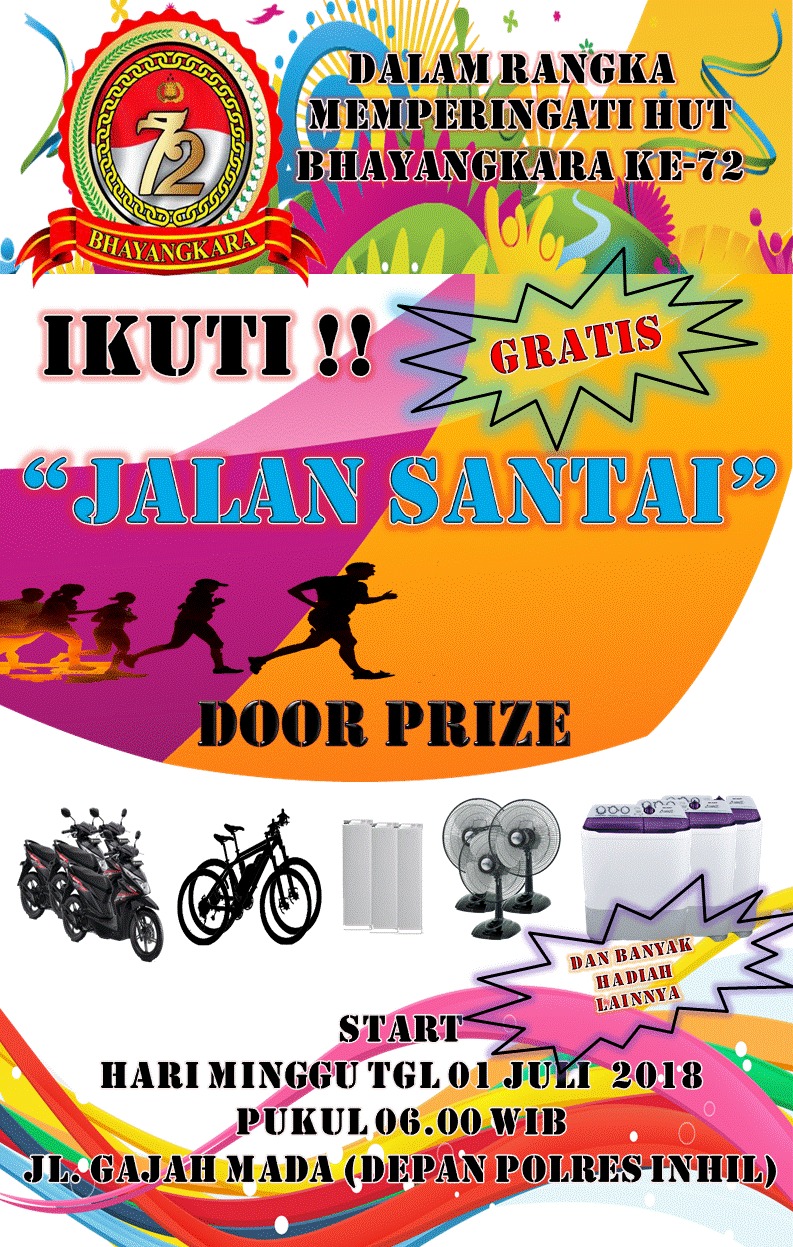 Hari Bhayangkara Ke 72, Polres Inhil Gelar Jalan Sehat