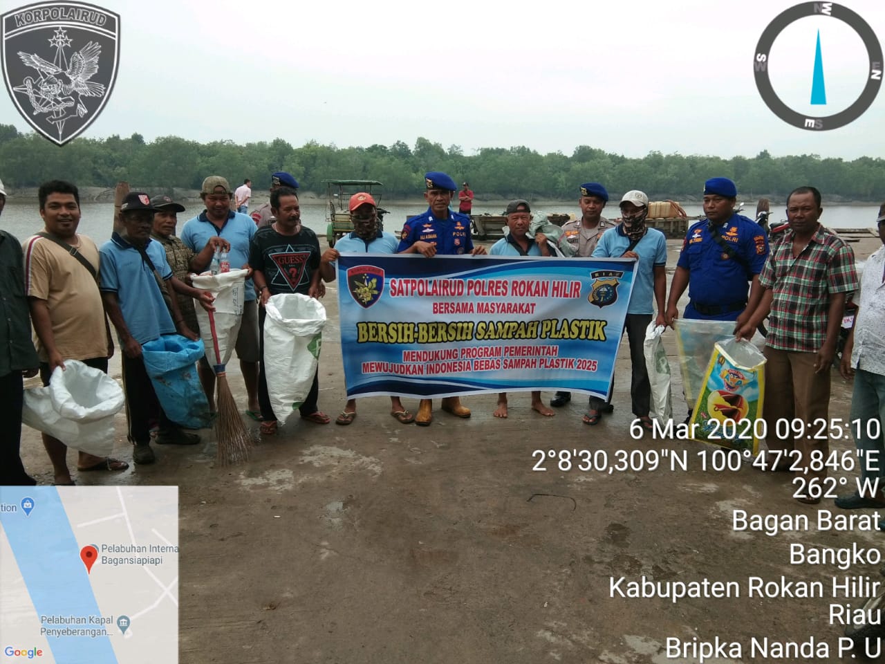 Indonesia Bebas Sampah 2025, Ini Upaya Satpolairud Polres Rohil