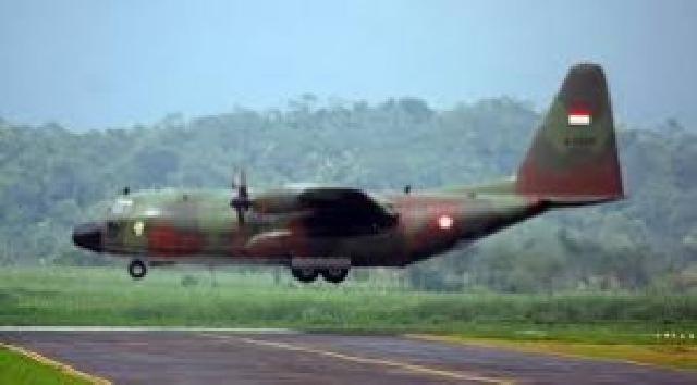Pesawat Hercules TNI AU yang Jatuh di Wamena Hancur Lebur