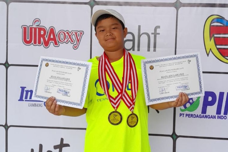 MANTAP! Keanu Sinclair Liem Juara 1 Tunggal Putra KU 14 Kejurnas Riau Tenis Tournament 2023